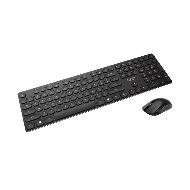 MSI FORGE K210 belaidis klaviatūros ir pelės rinkinys, namams/biurui, USB, QWERTY, JAV anglų, juoda