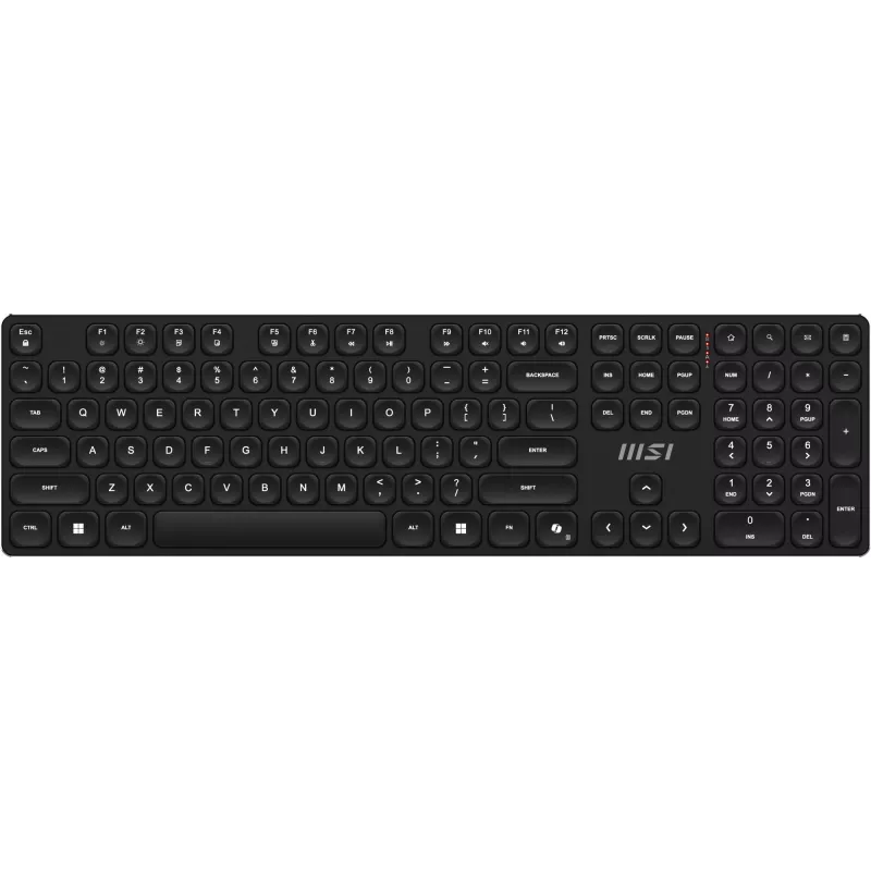 MSI FORGE K210 belaidis klaviatūros ir pelės rinkinys, namams/biurui, USB, QWERTY, JAV anglų, juoda
