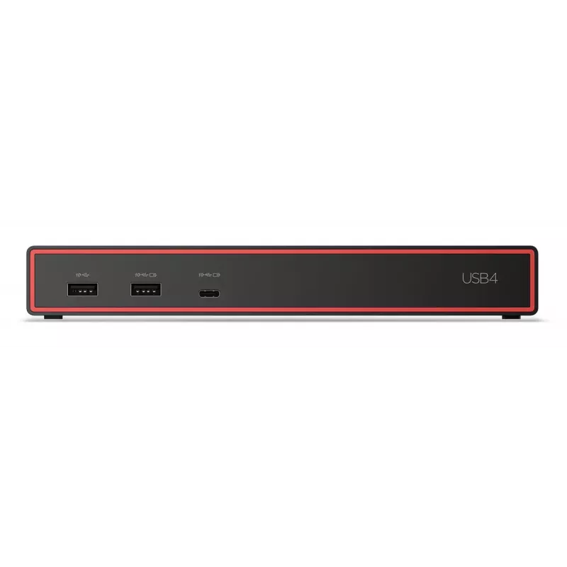 Dokavimo stotelė Lenovo ThinkPad USB4 Dock 5000 — laidinis Thunderbolt 4, 65 W PD, 3840×2160, HDMI, 4× USB-A, Gigabit Ethernet, juoda