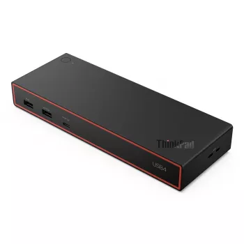 Dokavimo stotelė Lenovo ThinkPad USB4 Dock 5000 — laidinis Thunderbolt 4, 65 W PD, 3840×2160, HDMI, 4× USB-A, Gigabit Ethernet, juoda