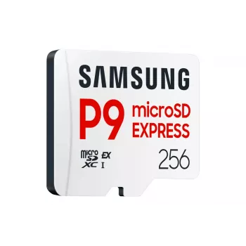 microSDXC atminties kortelė Samsung P9 Express 256 GB — UHS-I, skaitymas 800 MB/s, V30, U1, patvari