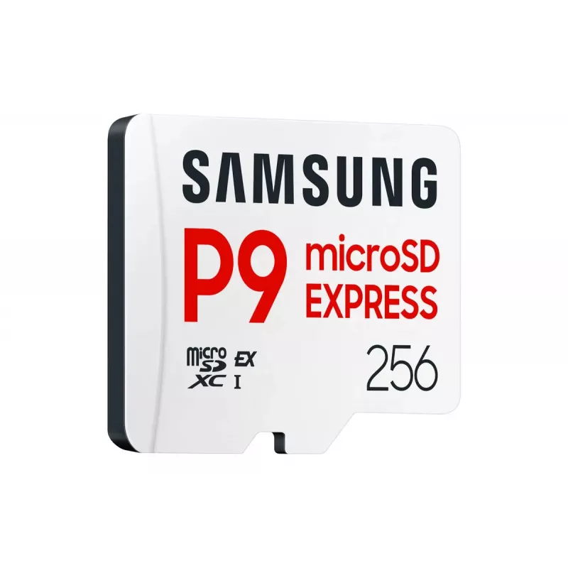 microSDXC atminties kortelė Samsung P9 Express 256 GB — UHS-I, skaitymas 800 MB/s, V30, U1, patvari