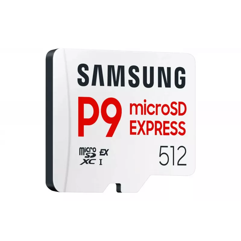 microSDXC atminties kortelė Samsung P9 Express 512 GB, UHS-I, Skaitymas 800 MB/s, V30, U1, balta