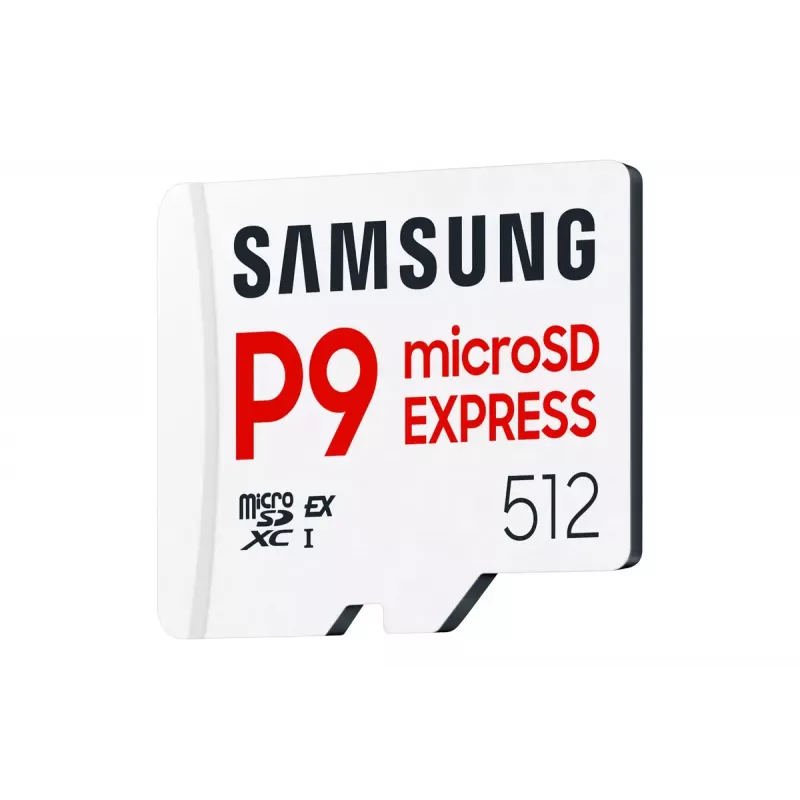microSDXC atminties kortelė Samsung P9 Express 512 GB, UHS-I, Skaitymas 800 MB/s, V30, U1, balta