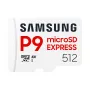microSDXC atminties kortelė Samsung P9 Express 512 GB, UHS-I, Skaitymas 800 MB/s, V30, U1, balta