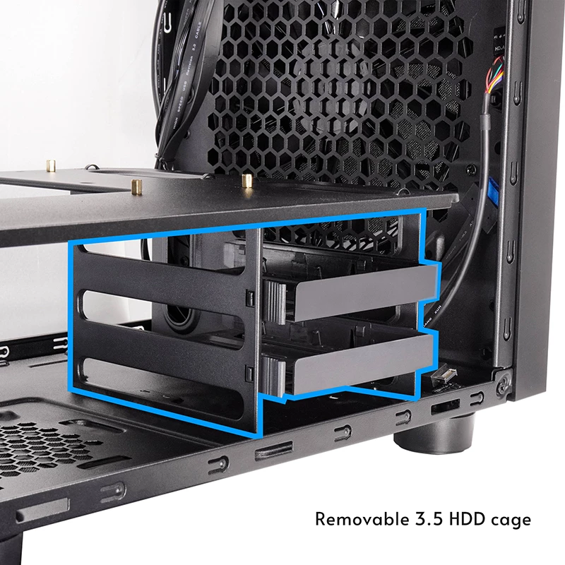 Korpusas CHIEFTEK CI-03B-OP Cube juodas – Micro ATX/Mini-ITX, 2x3.5 colio + 2x2.5 colio, 1x200 mm priekinis ventiliatorius