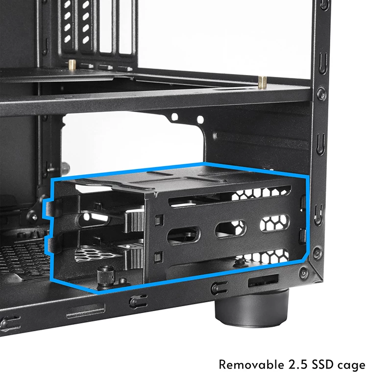 Korpusas CHIEFTEK CI-03B-OP Cube juodas – Micro ATX/Mini-ITX, 2x3.5 colio + 2x2.5 colio, 1x200 mm priekinis ventiliatorius