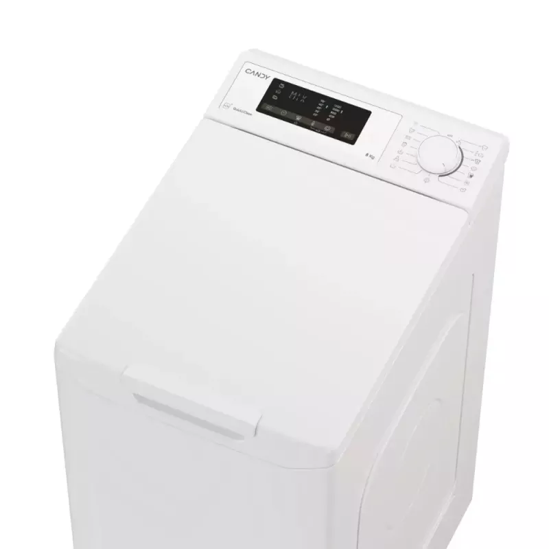 Skalbimo mašina su viršutiniu pakrovimu CANDY TCA283D2-S, 8 kg, 1200 aps/min, balta