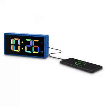 Skaitmeninis žadintuvas Hama Ibiza Blue LCD baterija USB 150x34x73 mm