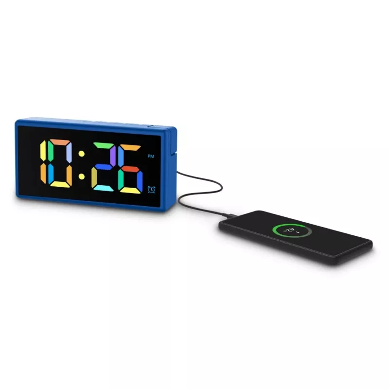 Skaitmeninis žadintuvas Hama Ibiza Blue LCD baterija USB 150x34x73 mm
