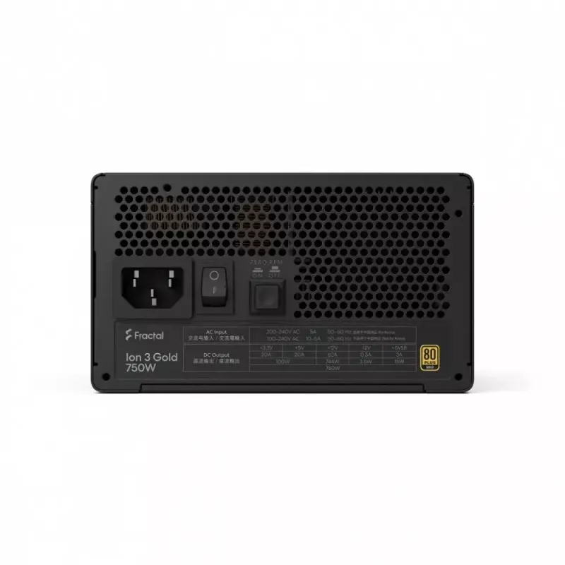 Maitinimo blokas Fractal Design FDE Ion 3 GOLD 750W 80+ GOLD Juodas, modulinis ATX, 750W galia