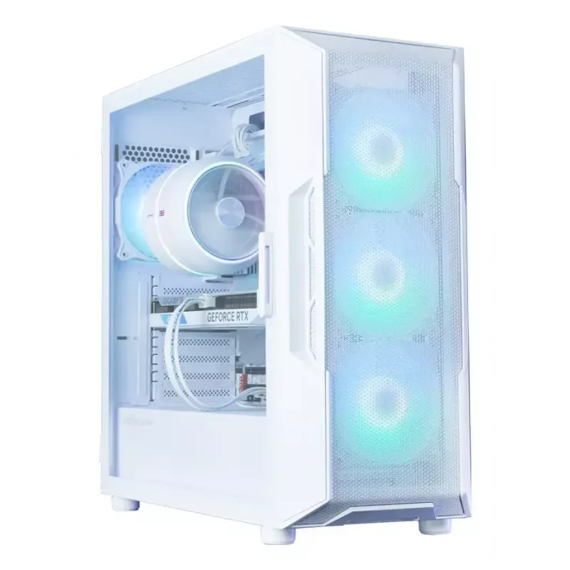 Korpusas ZALMAN i3 NEO ARGB V2 WHITE Midi Tower, grūdintas stiklas, 3x120 mm priekiniai ventiliatoriai, palaiko ATX/Mini-ITX
