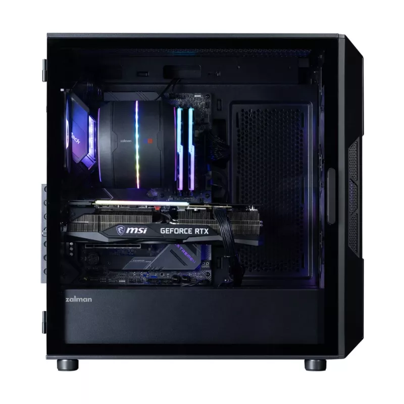 ZALMAN I3 NEO V2 vidutinis bokštinis kompiuterio korpusas, juodas, 4 RGB ventiliatoriai, ATX/microATX palaikymas