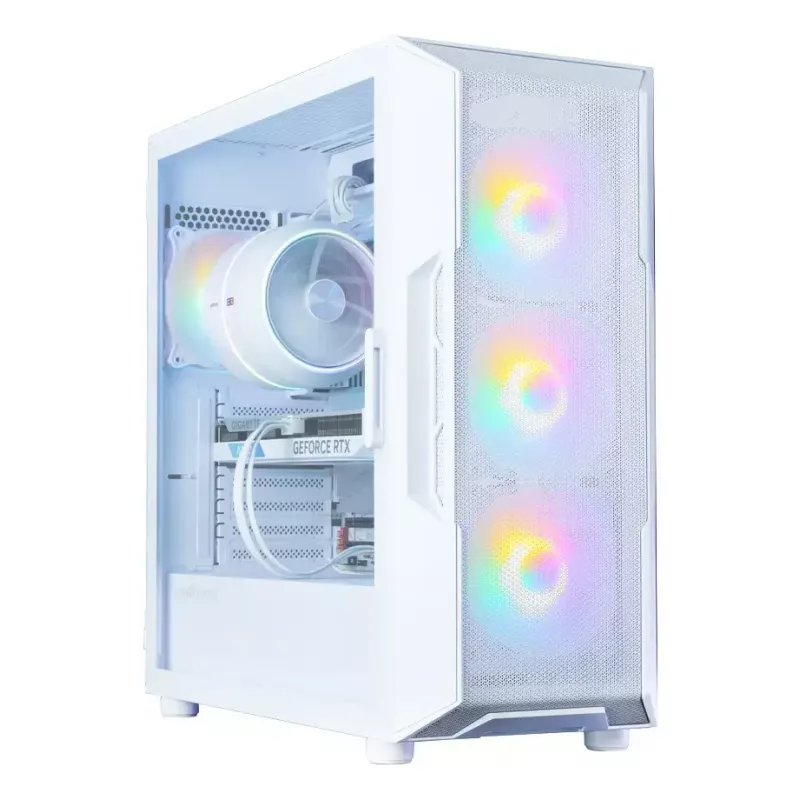 Kompiuterio korpusas Zalman I3 NEO V2 WHITE Midi Tower, ATX/Mini-ITX, grūdintas stiklas, 3x120mm priekiniai ventiliatoriai, USB 3.2 Gen1