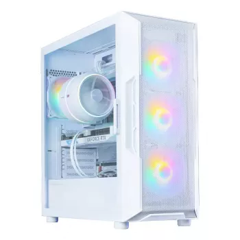 Kompiuterio korpusas Zalman I3 NEO V2 WHITE Midi Tower, ATX/Mini-ITX, grūdintas stiklas, 3x120mm priekiniai ventiliatoriai, USB 3.2 Gen1
