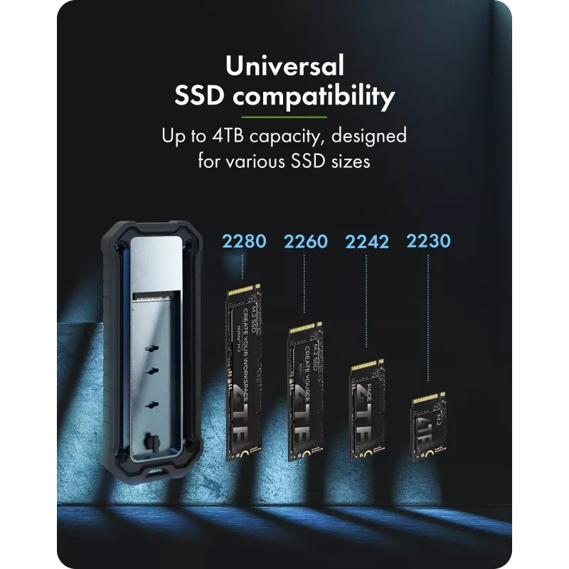 Priedas: icybox IB-1827MCP-C31 M.2 NVMe ir SATA dviejų lizdų adapteris