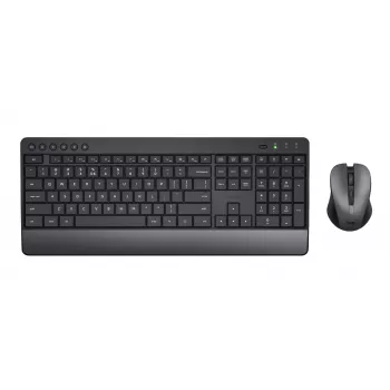 Trust Trezo belaidis klaviatūros ir pelės rinkinys RF, QWERTY JAV anglų, juoda