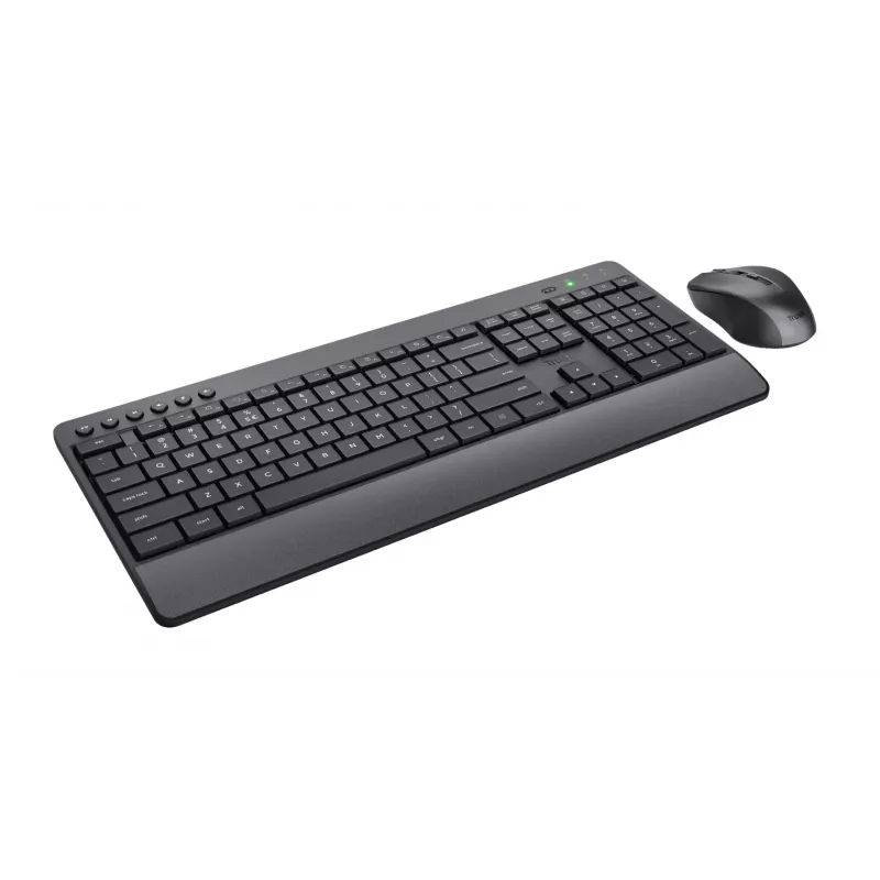 Trust Trezo belaidis klaviatūros ir pelės rinkinys RF, QWERTY JAV anglų, juoda