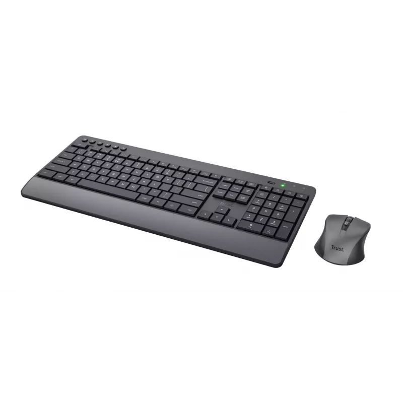 Trust Trezo belaidis klaviatūros ir pelės rinkinys RF, QWERTY JAV anglų, juoda