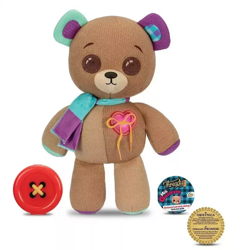 Interaktyvus minkštas žaislas Cobi Thready Bear – judesiu ir lietimu reaguojantis meškiukas