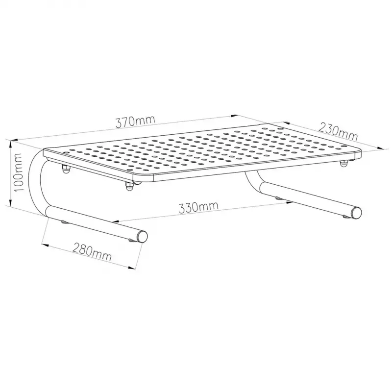 Stovas monitoriui MACLEAN MC-948, 13–32 colių ekranams, reguliuojamas aukštis ir kampas, juodas, 370×235×100 mm, iki 20 kg