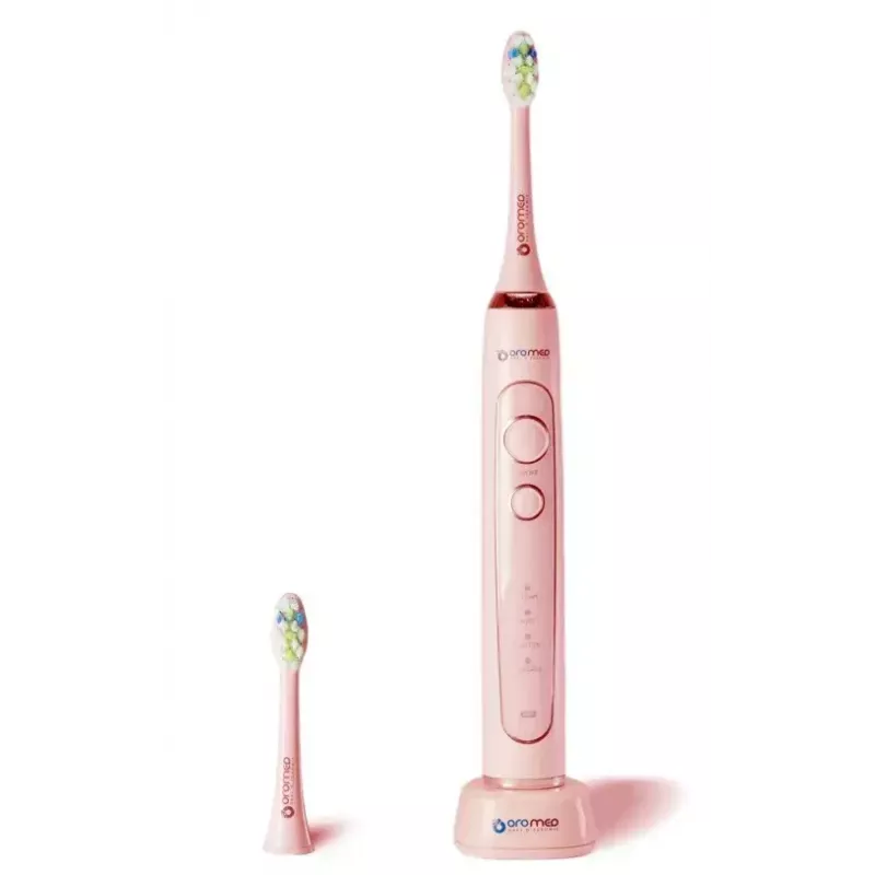 Sonicinis dantų šepetėlis ORO-MED Oro-Sonic Next Pink – 4 režimai, 40 000 judesių/min., IPX7, 2 antgaliai