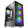 Mars Gaming MC-F Black, ATX Gaming Semitower, pilnas grūdinto stiklo langas, metalinis tinklelis priekyje, 4x 120mm ARGB ventiliatoriai