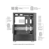 Mars Gaming MC-F Black, ATX Gaming Semitower, pilnas grūdinto stiklo langas, metalinis tinklelis priekyje, 4x 120mm ARGB ventiliatoriai