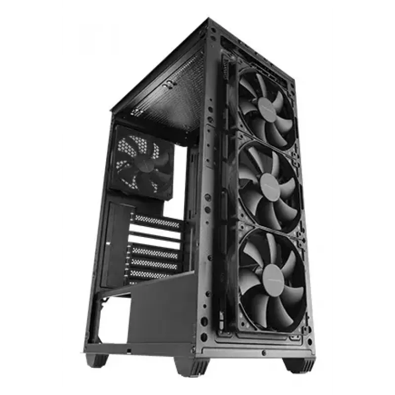 PC korpusas TACENS Mars Gaming MC-PMAX Midi Tower – ATX/Micro-ATX/Mini-ITX, 3x120mm priekyje, 1x120mm gale, 2x3,5 colio ir 2x2,5 colio vietos, juodas
