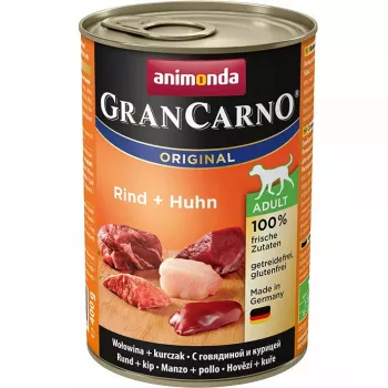Šlapias šunų ėdalas Animonda GranCarno Original Beef & Chicken 400 g skardinė, be grūdų, suaugusiems