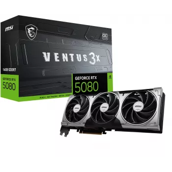 Vaizdo plokštė MSI GeForce RTX 5080 16 GB GDDR7, PCIe 5.0, 256 bitų, 303×121×49 mm, 360 W
