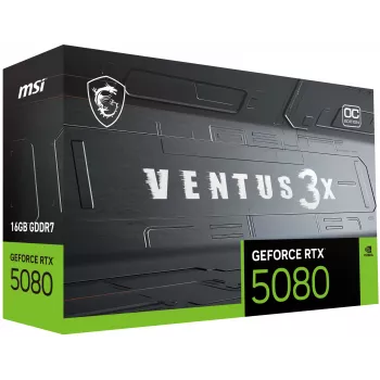 Vaizdo plokštė MSI GeForce RTX 5080 16 GB GDDR7, PCIe 5.0, 256 bitų, 303×121×49 mm, 360 W
