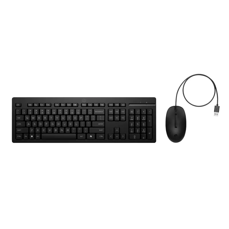 HP 225 laidinis pelės ir klaviatūros rinkinys, pilno dydžio, USB, juodas