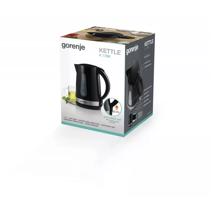 Elektrinis virdulys Gorenje K17BK – 1,7 L, 2200 W, juodas