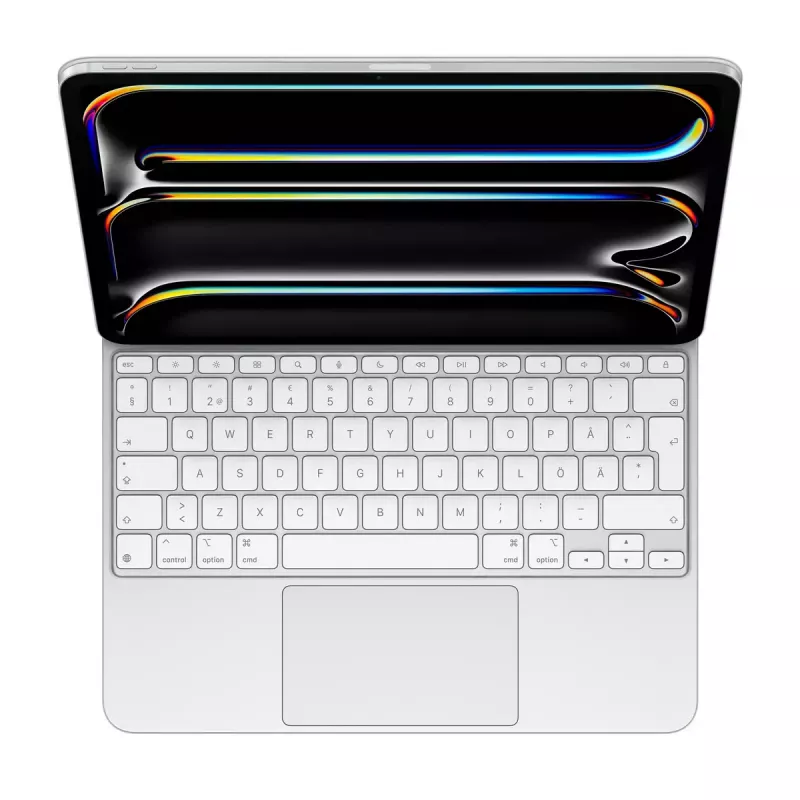 Apple Magic Keyboard iPad Pro 13 inch M4 - belaidė klaviatūra su valdymo kilimėliu, švediška balta