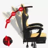 Žaidimų kėdė Huzaro Force 3.7 – ergonomiška aukšta nugara, geltona sėdynė, reguliuojami porankiai, aukštis 107,5–116,5 cm