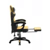 Žaidimų kėdė Huzaro Force 3.7 – ergonomiška aukšta nugara, geltona sėdynė, reguliuojami porankiai, aukštis 107,5–116,5 cm