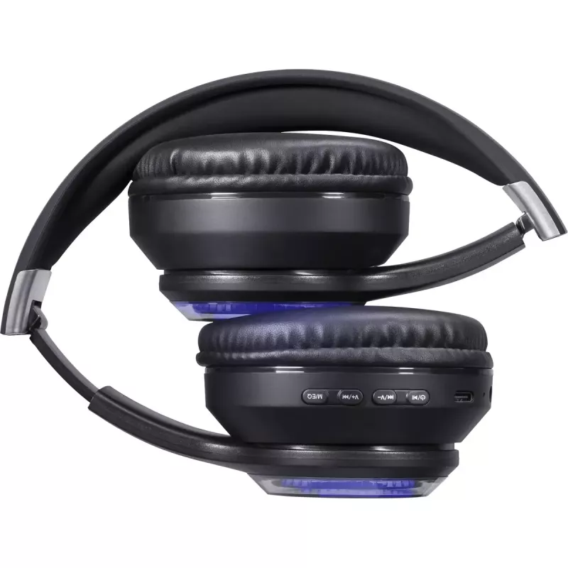 Ausinės DEFENDER FreeMotion B400 – belaidės ir laidinės, USB-C, AUX, uždaros supraauralinės, 20–20000 Hz, 118 dB, LED foninis apšvietimas, juodos