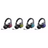 Ausinės DEFENDER FreeMotion B400 – belaidės ir laidinės, USB-C, AUX, uždaros supraauralinės, 20–20000 Hz, 118 dB, LED foninis apšvietimas, juodos