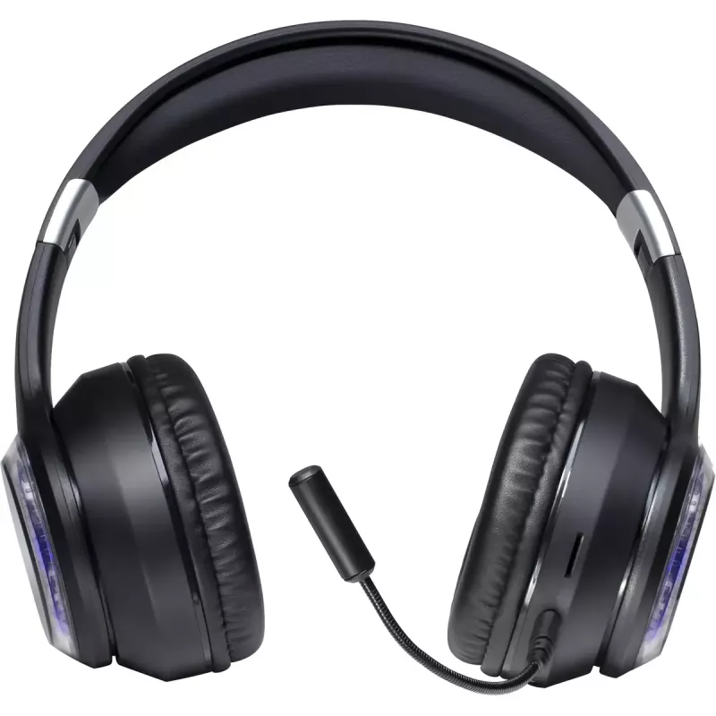 Ausinės DEFENDER FreeMotion B400 – belaidės ir laidinės, USB-C, AUX, uždaros supraauralinės, 20–20000 Hz, 118 dB, LED foninis apšvietimas, juodos
