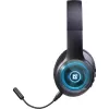 Ausinės DEFENDER FreeMotion B400 – belaidės ir laidinės, USB-C, AUX, uždaros supraauralinės, 20–20000 Hz, 118 dB, LED foninis apšvietimas, juodos