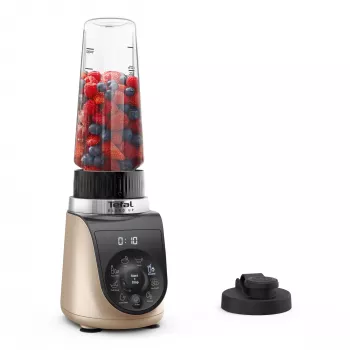 Stalo blenderis Tefal Blend Up BL190AF0 – 0,85 L indas, 1000 W, 6-peilių Powelix, pulsas, ledo smulkinimas (permatomas/juodos/smėlio spalvos)
