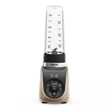 Stalo blenderis Tefal Blend Up BL190AF0 – 0,85 L indas, 1000 W, 6-peilių Powelix, pulsas, ledo smulkinimas (permatomas/juodos/smėlio spalvos)