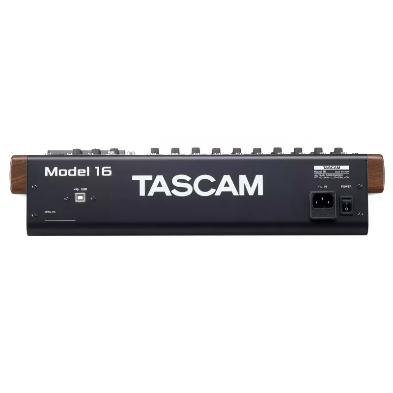 Audio maišytuvas Tascam MODEL 16 – 16 kanalų, 24 bitų DSP, 44,1/48 kHz, Bluetooth 5.0, USB B tipo, SD kortelių skaitytuvas