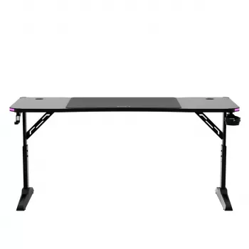 Gaming stalas huzaro Hero 4.6 RGB – juodas stačiakampis 1600×600 mm, reguliuojamas aukštis