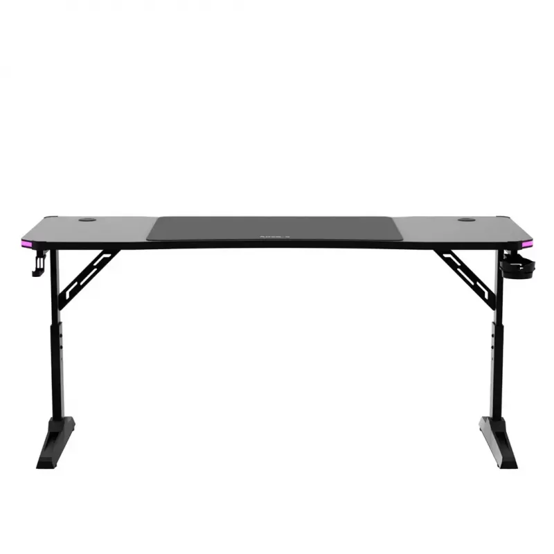 Gaming stalas huzaro Hero 4.6 RGB – juodas stačiakampis 1600×600 mm, reguliuojamas aukštis