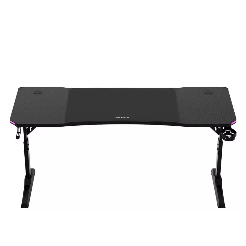 Gaming stalas huzaro Hero 4.6 RGB – juodas stačiakampis 1600×600 mm, reguliuojamas aukštis