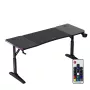 Gaming stalas huzaro Hero 4.6 RGB – juodas stačiakampis 1600×600 mm, reguliuojamas aukštis