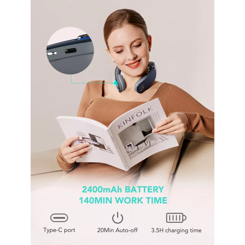 Masažinis prietaisas SKG G7-Pro-Fold Blue – kombinuotas, suspaudimo, minkymo ir vibracijos masažas