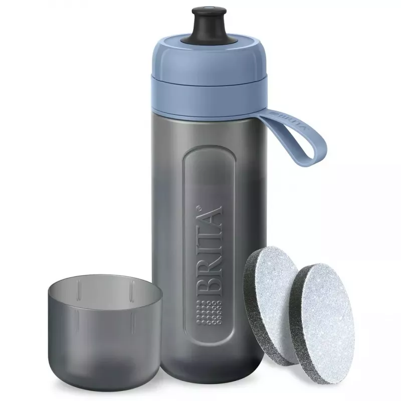 Filtravimo butelis BRITA Active 600 ml Pastelinė mėlyna su 2 MicroDisc filtrais, plastikas, be BPA, 233 mm